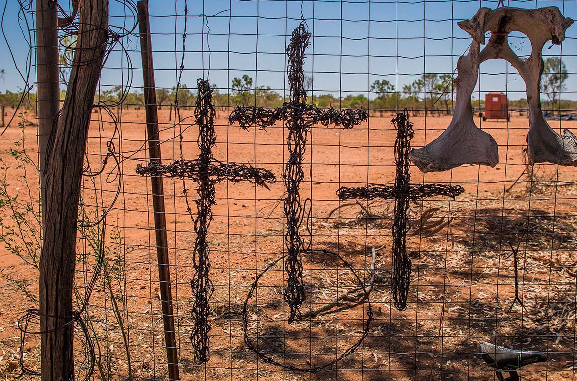 Prototype wire crosses for Fenced in 2014 / Photograph: Virginia Hills