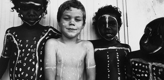 Robert Mercer | Ireland/Australia b.1949 Jermaine Luke, David Freier, Ben Yam, Gibson Yam, Kowanyama, Cape York (from 'Journeys north' portfolio) 1987 / Gelatin silver photograph on paper / 33 x 42.1cm / Purchased 1987 with the financial assistance of the Australian Bicentennial Authority to commemorate Australia's Bicentenary in 1988 / Collection: Queensland Art Gallery