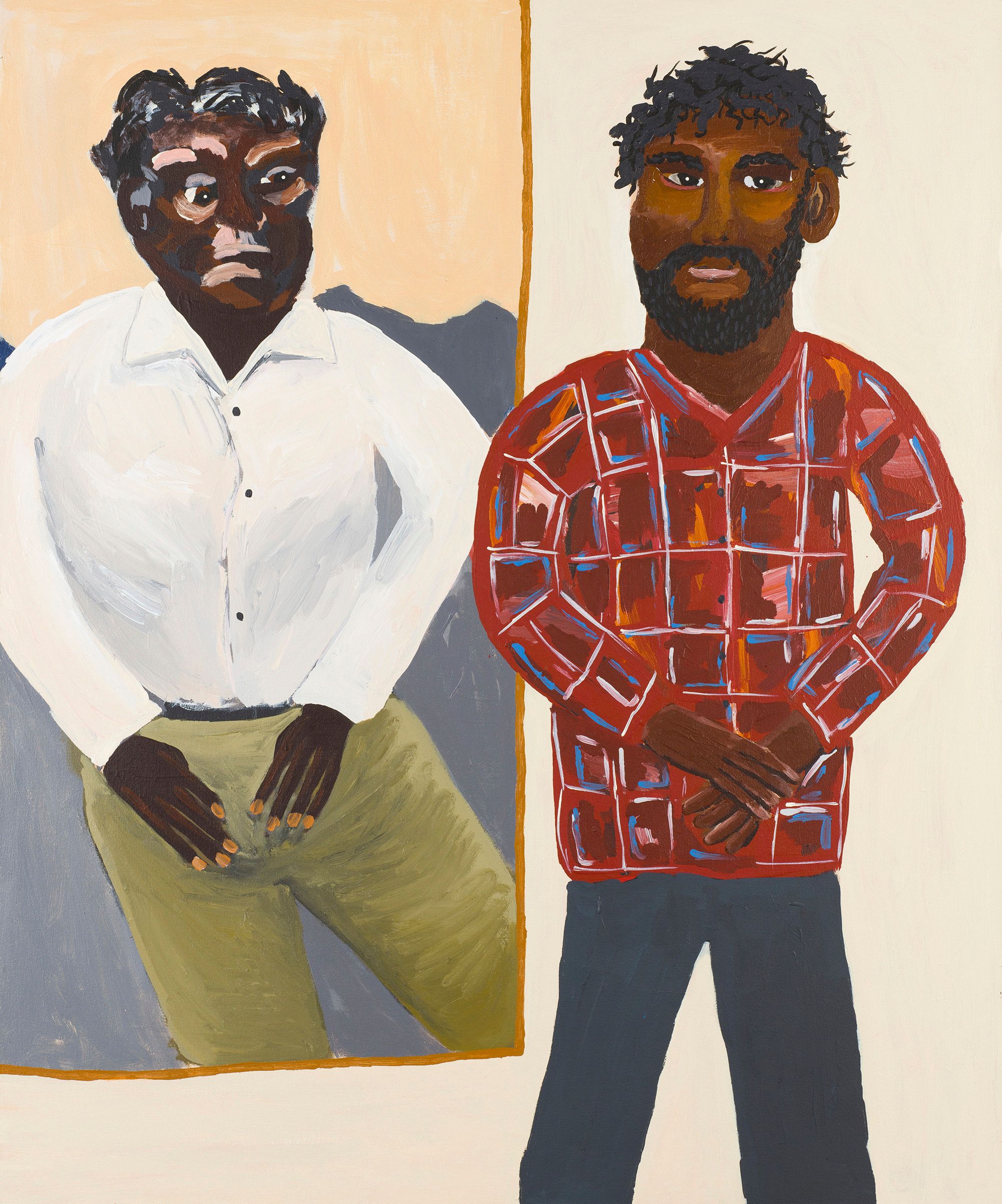 Vincent Namatjira, Western Aranda people, Australia b.1983 / Albert and Vincent 2014 / Synthetic polymer paint on linen / 120 x 100cm / Gift of Dirk and Karen Zadra through the QAGOMA Foundation 2014. Donated through the Australian Government's Cultural Gifts Program / Collection: Queensland Art Gallery | Gallery of Modern Art / © Vincent Namatjira/Copyright Agency