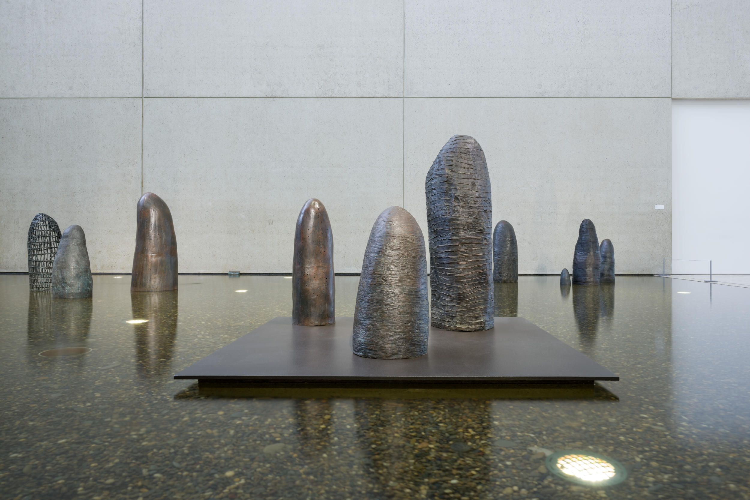 Judy Watson / Waanyi people / Australia b.1959 / walama (detail) 2000 / Cast bronze with patina finish / 18 pieces: dims variable (max. 180 x 60cm ea) min. 40 x 20cm ea) / Courtesy: The artist, Urban Art Projects and Milani Gallery, Brisbane (Meeanjin/Magandjin) / Photograph: Nick Umek, QAGOMA