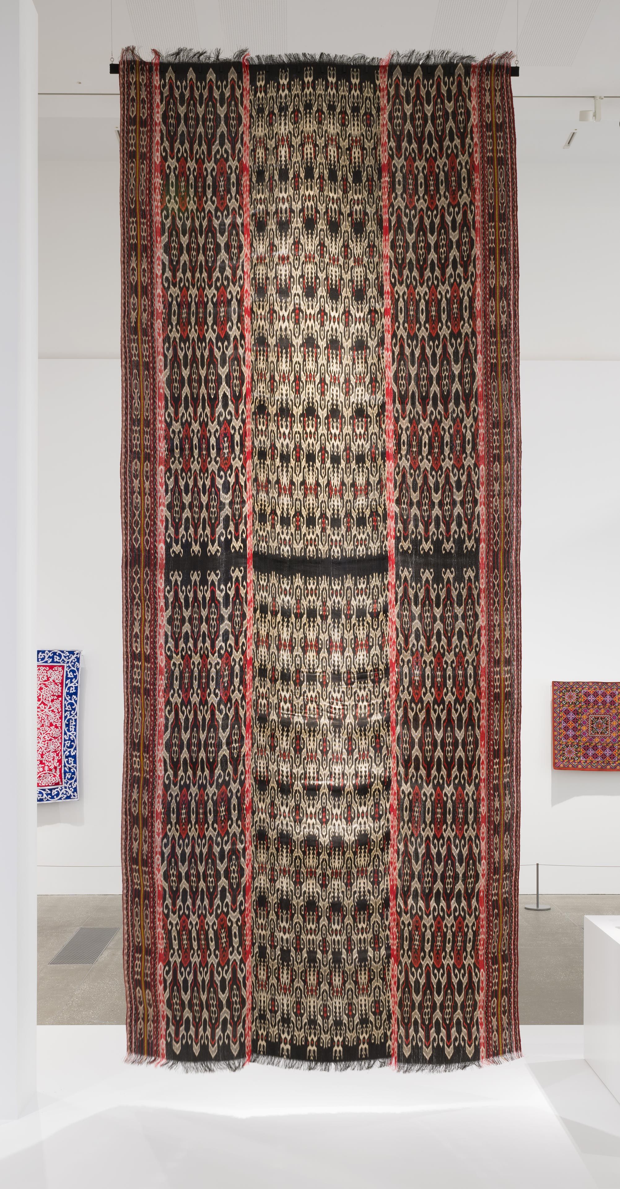 Yab Trulan Man / Tboli people / The Philippines b.1964 / Lives and works in Klubi, Lake Sebu, South Cotabato, The Philippines / Yê Kumù (Tnalak) 2024 / Abaca fibre, natural dyes / Purchased 2024 with funds from the Bequest of Noela Clare Deutscher, in memory of her parents, A. Evans Deutscher and Clare Deutscher, through the Queensland Art Gallery | Gallery of Modern Art Foundation / © Yab Trulan Man / Photograph: C Callistemon, QAGOMA
