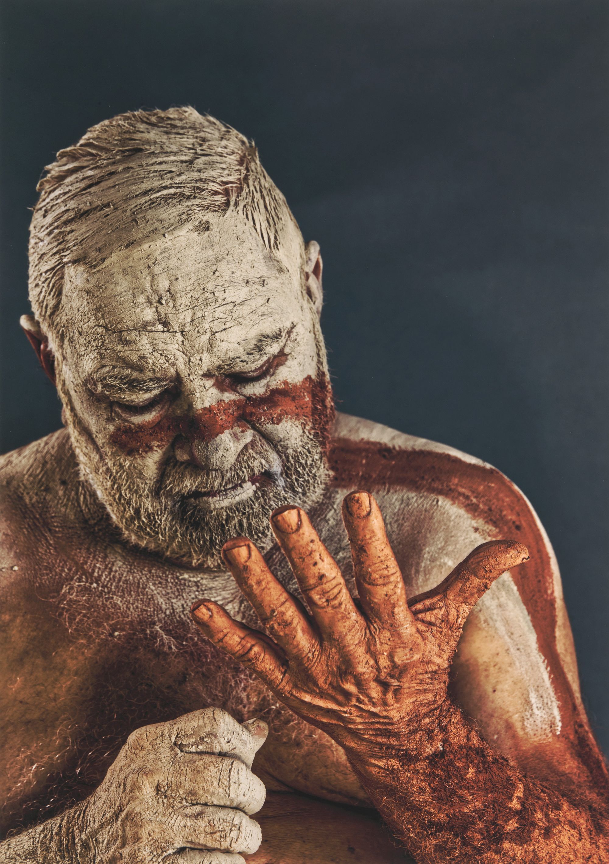 Simone Arnol, Gungganyji people, Australia 1976–2026 / Bernard Singleton Jr, Djabuguy/Umpila/ Yirrgay peoples, Australia b.1979 / Ritual, Wagal (Vernamay) #4 (from ‘Medicine Clay’ series) 2021 / Photograph on cotton rag / 1/6 84 x 59cm / Purchased with funds from the 2023 QAGOMA Foundation Appeal / Collection: Queensland Art Gallery | Gallery of Modern Art / © Simone Arnol and Bernard Singleton Jr