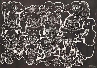 NOWEP, Simon Konyim and Deman Spirits 143.2016 Acquisition Print Black ink on white card 39 x 55.5cm