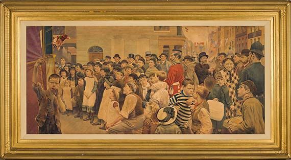 COULDERY, Thomas W. England b.a.1880-93 The legitimate drama c.1880-93 Watercolour and gouache over pencil on wove paper mounted on wood 77.5 x 173.5cm Acc. 1:0029 Gift of W.H. Couldery 1896