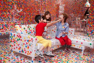 Yayoi Kusama, Japan b.1929 / The obliteration room 2002-present / Furniture, white paint, dot stickers / Collaboration between Yayoi Kusama and Queensland Art Gallery. Commissioned Queensland Art Gallery. Gift of the artist through the QAG Foundation 2012 / Collection: Queensland Art Gallery | Gallery of Modern Art / © Yayoi Kusama