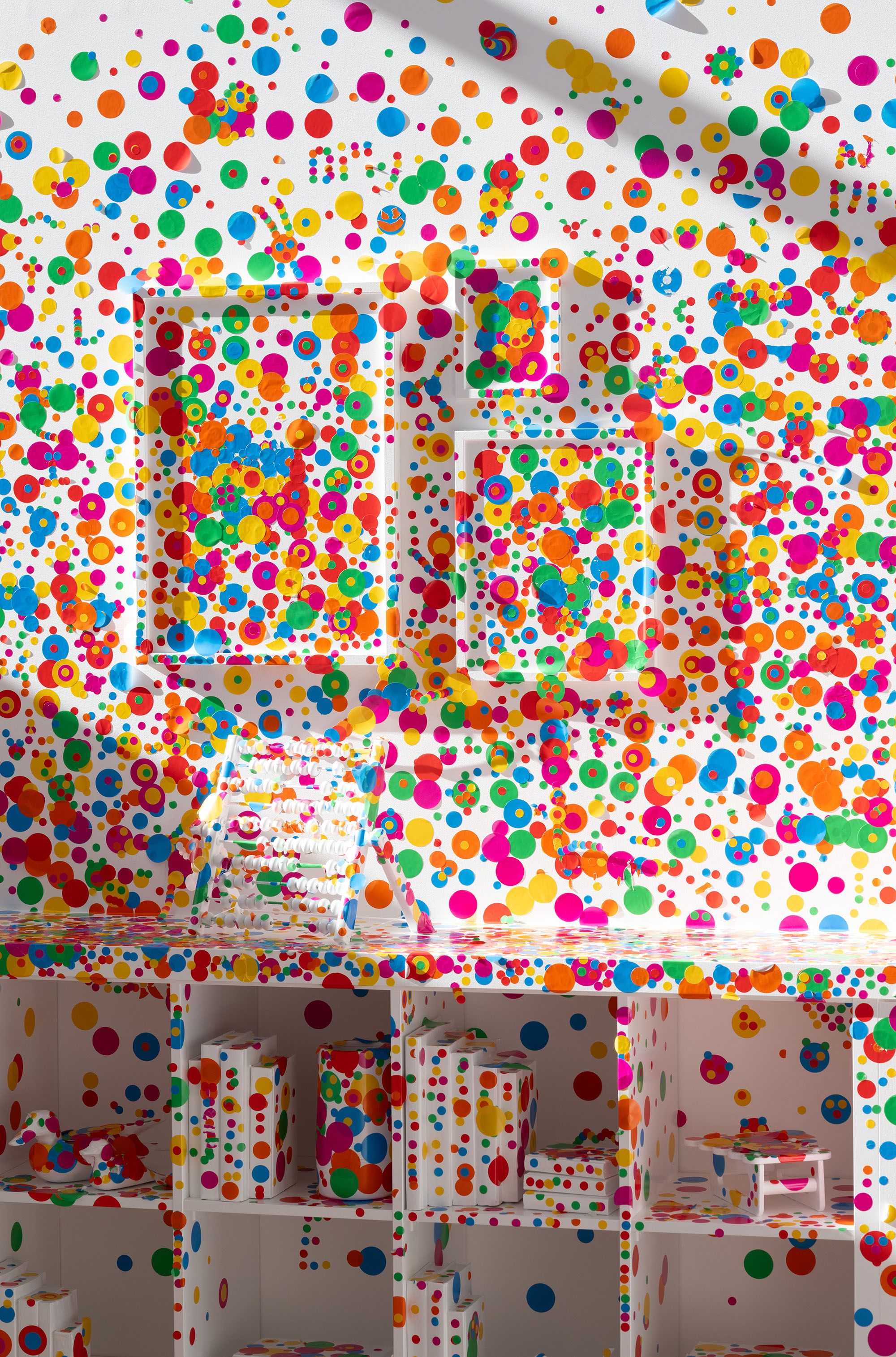 Yayoi Kusama’s The obliteration room 2002-present in 'Wonderstruck' at the Gallery of Modern Art, 2025 / Photograph: N Umek © QAGOMA