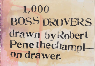 Robert MacPherson, Australia 1937-2021 / 1000 FROG POEMS: 1000 BOSS DROVERS (“YELLOW LEAF FALLING”) FOR H.S. (detail) 1996-2014 / Graphite, ink and stain on paper / 2400 sheets: 30 x 42cm (each) / Purchased 2014. Queensland Art Gallery | Gallery of Modern Art Foundation / Collection: Queensland Art Gallery | Gallery of Modern Art / © Robert MacPherson