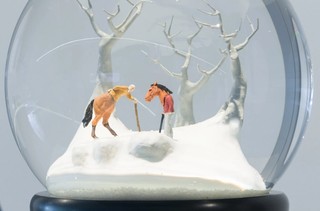 Walter Martin, United States b.1953; Paloma Muñoz, Spain b.1965 / Traveler 311 2016 / Snow globe / 19 x 15.2 x 15.2cm / Purchased 2023 with funds from Tim Fairfax AC through the QAGOMA Foundation / Collection: Queensland Art Gallery | Gallery of Modern Art / © Walter Martin and Paloma Muñoz