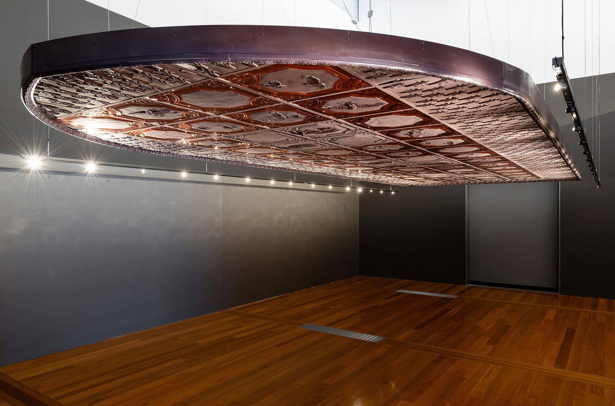 Jasmine Togo-Brisby, Australian South Sea Islander, Australia b.1982 / Copper Archipelago 2024 / Copper, resin and steel / 50 × 960 × 360cm (approx.) / Commissioned for ‘The 11th Asia Pacific Triennial of Contemporary Art’ / Purchased 2024 with funds from Tim Fairfax AC through the QAGOMA Foundation / This project is supported by the Queensland Government through Arts Queensland and assisted by the Australian Government through Creative Australia, its principal arts investment and advisory body / Collection: Queensland Art Gallery | Gallery of Modern Art / © Jasmine Togo-Brisby