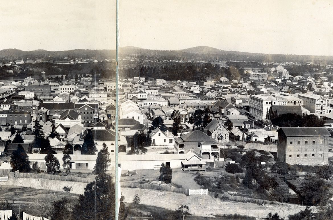 A. Lomer & Co / Panorama of Brisbane River from the Observatory 1885 / 99183857305602061 / Image courtesy: John Oxley Library, State Library of Queensland, Brisbane