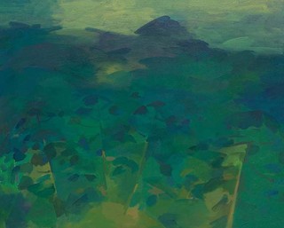FULLBROOK, Sam Australia b.1922 d.2004 Mt Cooroy with Bunya Pines 1966-67 Oil on canvas 86.6 x 106.9cm Acc. 1:1068 Gift of J.P. Birrell, Lorant Kulley and P. Conn 1967