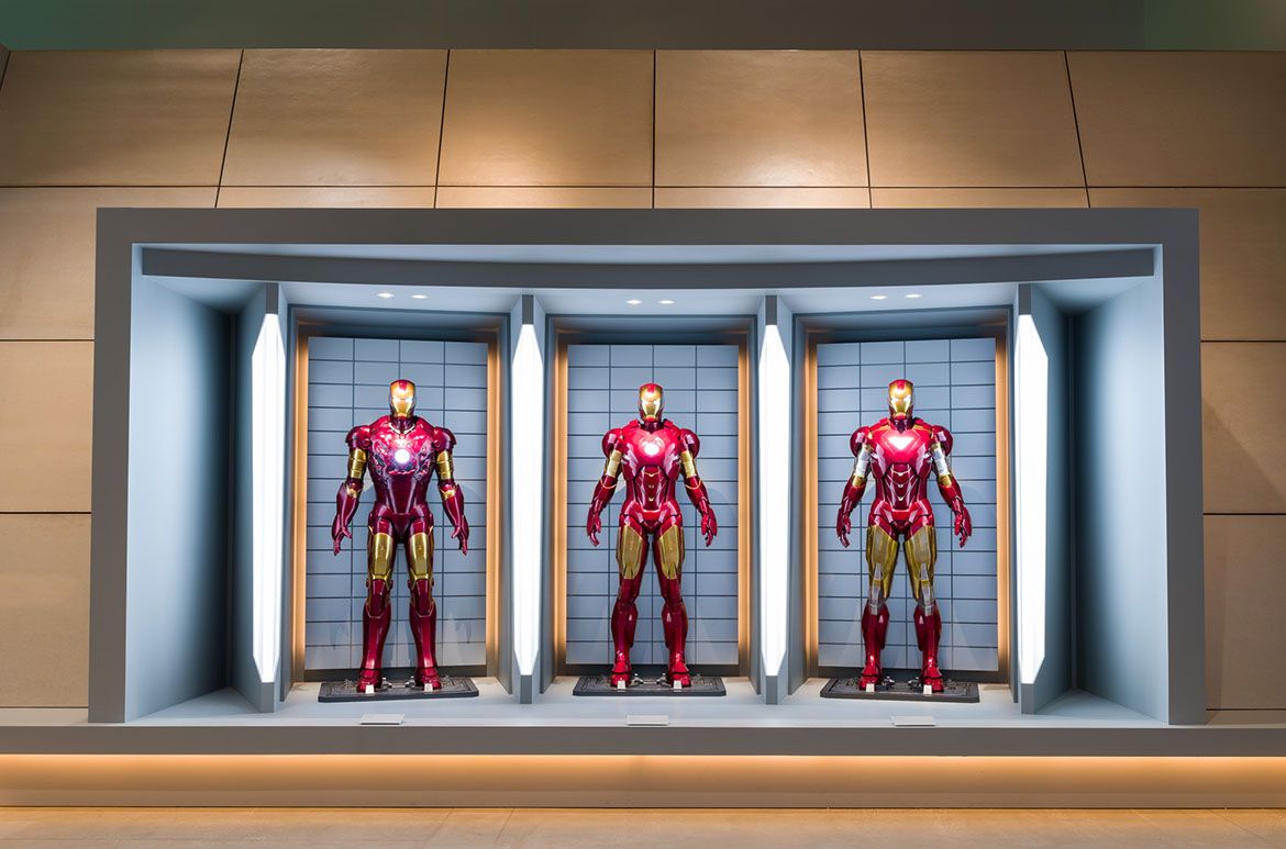 Installation view of ‘Marvel: Creating the Cinematic Universe’, GOMA 2017 / Photograph: Natasha Harth © QAGOMA