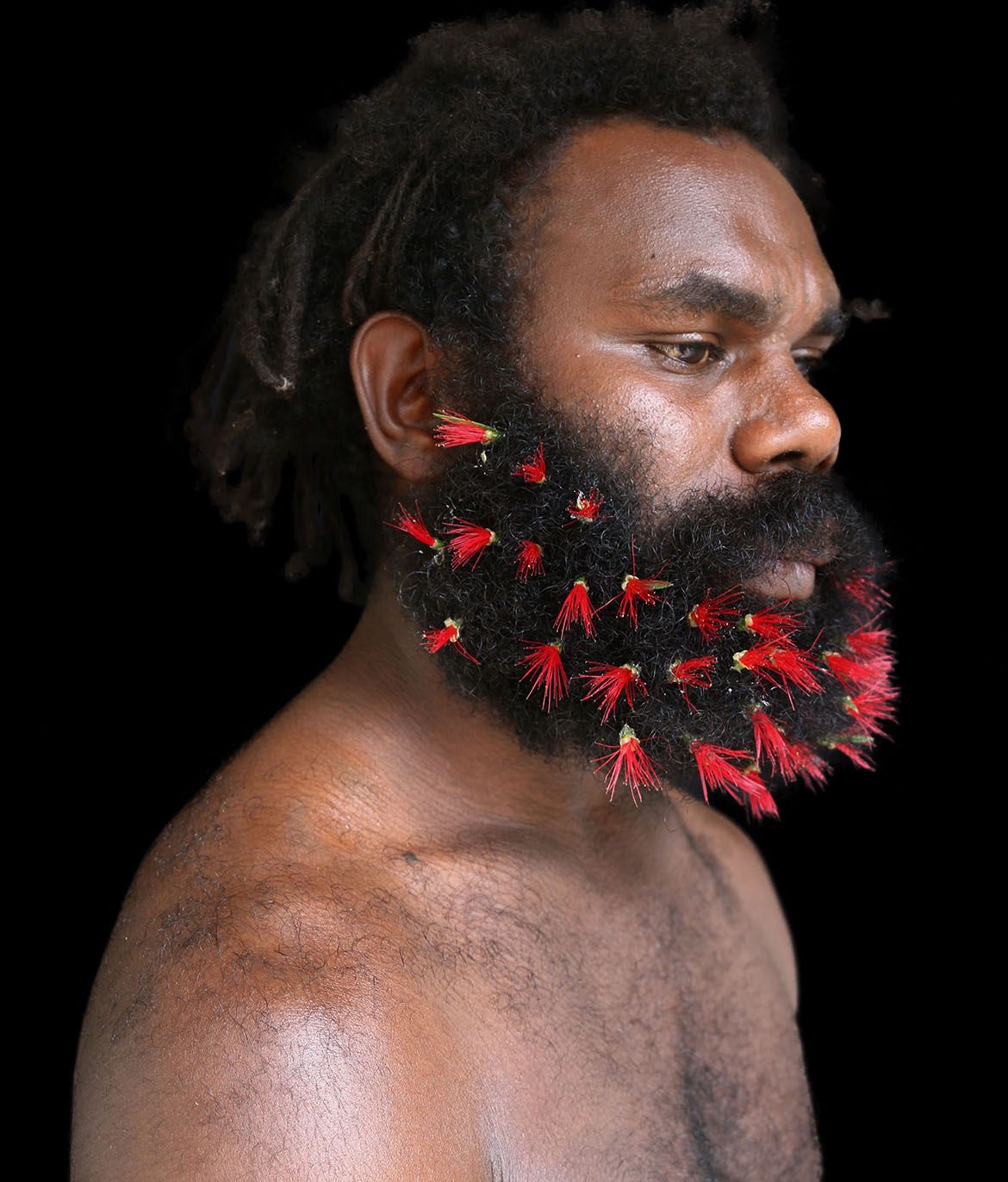 Naomi Hobson, Kaantju/Umpila peoples, Australia b.1978 / A Warrior without a Weapon 9 2018 / Digital photographic print on paper / 90 x 90cm (comp.) / Purchased 2019 with funds from the Future Collective through the QAGOMA Foundation / Collection: Queensland Art Gallery | Gallery of Modern Art / © Naomi Hobson
