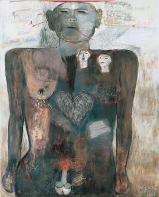 Dadang Christanto, Indonesia b.1957 / Manusia tanah (The earth human) 1996 / Oil, lead pencil, ink and oilstick on canvas / Purchased 1998. Queensland Art Gallery Foundation Grant / Collection: Queensland Art Gallery / © The artist
