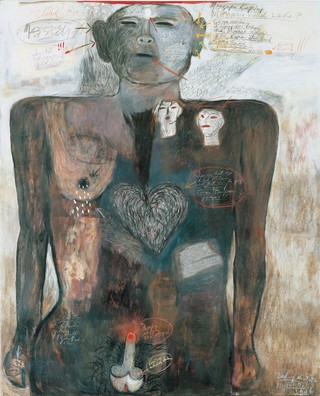 Dadang Christanto, Indonesia b.1957 / Manusia tanah (The earth human) 1996 / Oil, lead pencil, ink and oilstick on canvas / Purchased 1998. Queensland Art Gallery Foundation Grant / Collection: Queensland Art Gallery / © The artist
