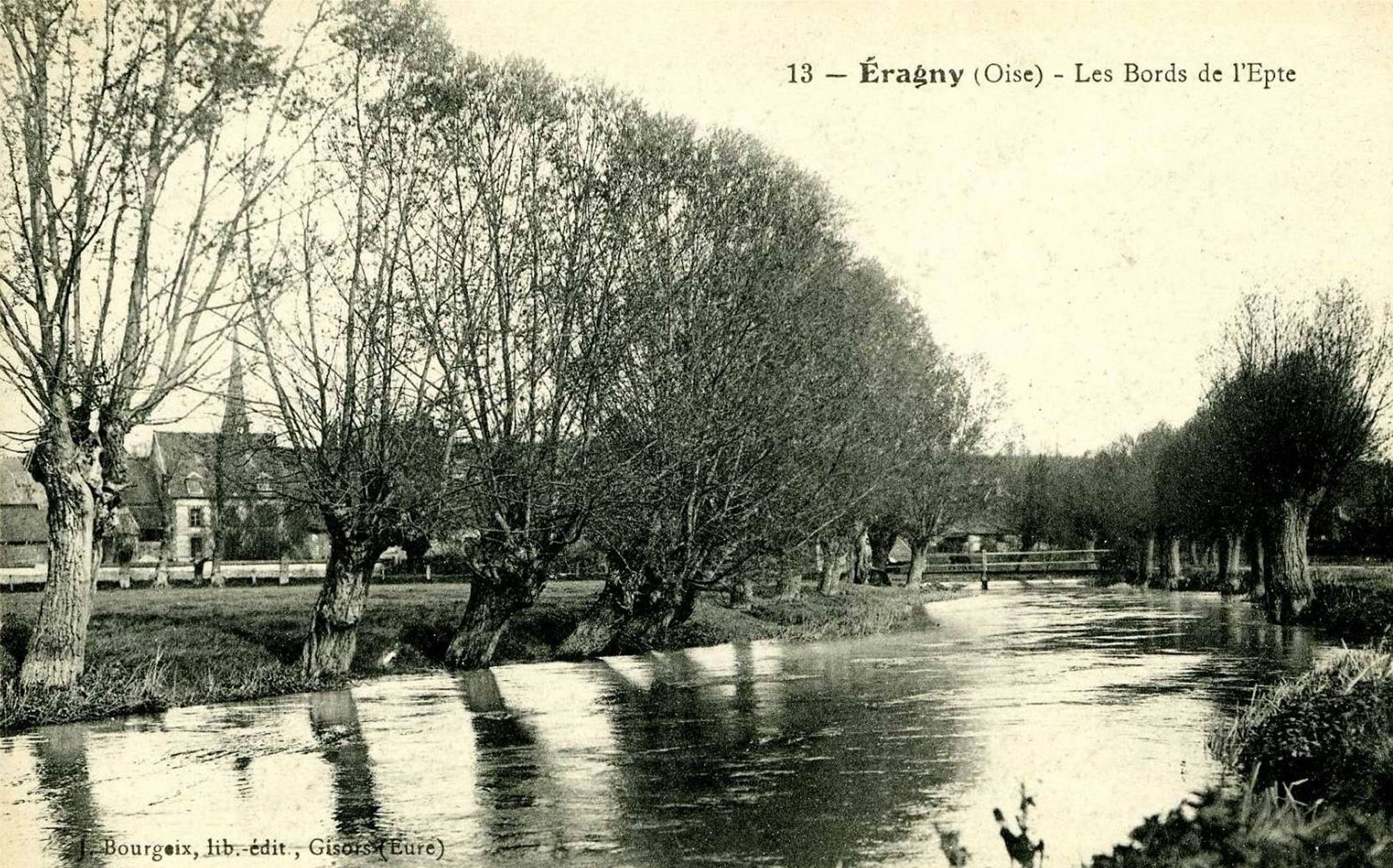 13 Eragny (Oise) / Les Bords de l’Epte (The Banks of the Epte) / Publisher: Bourgoix, lib. edit / Photograph: Gisors (Eure)