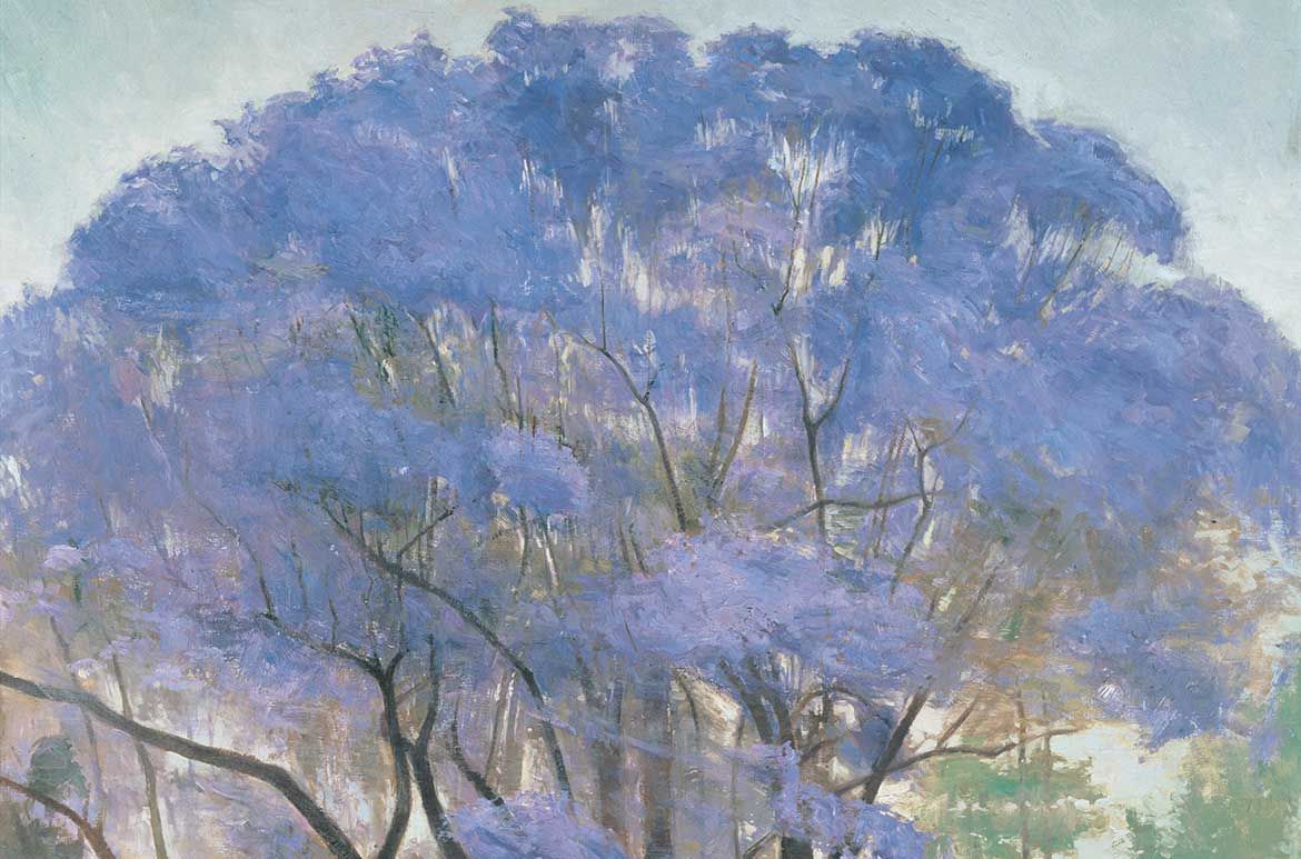 R Godfrey Rivers, England/Australia 1858-1925 / Under the jacaranda 1903 / Oil on canvas / 143.4 x 107.2 cm / Purchased 1903 / Collection: Queensland Art Gallery | Gallery of Modern Art