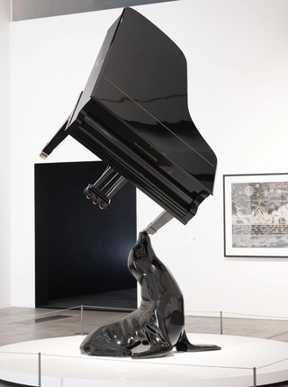 Michael Parekowhai, Ngati WhakarongoNgariki Rotoawe, Aotearoa New Zealand b.1968 / The Horn of Africa 2006 / Wood, fibreglass, steel, brass, automotive paint / 395 x 200 x 260cm / Purchased 2008 with funds from the Queensland Government's GOMA Acquisitions Fund in recognition of the contribution to the Gallery by Wayne Goss (Chair of Trustees 1999-2008) / Collection: Queensland Art Gallery | Gallery of Modern Art / © Michael Parekowhai / Photograph: N Umek © QAGOMA