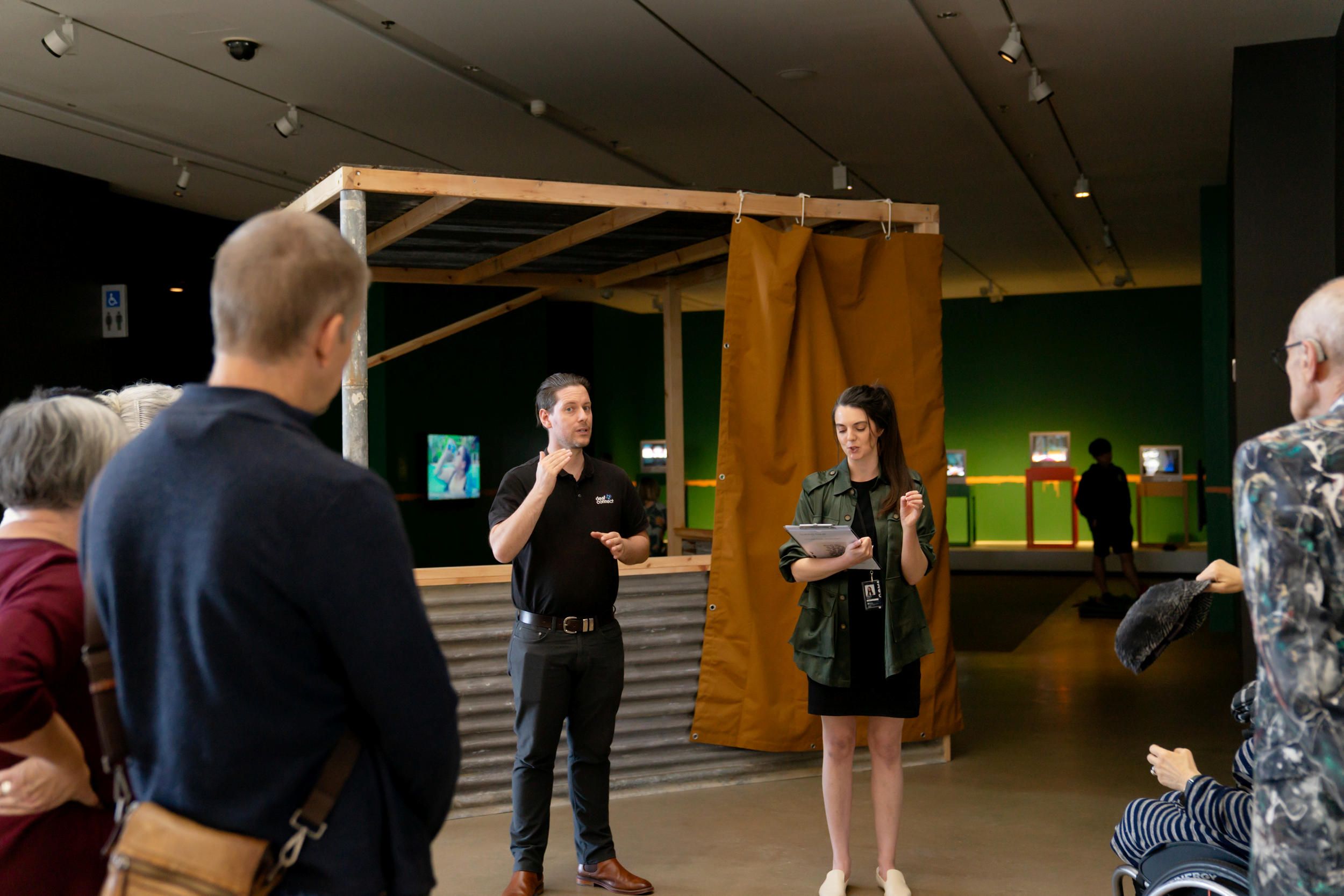 Visitors on an Auslan interpreted tour at GOMA | Photograph: L Walker