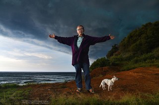 William Yang, Australia b.1943 / Self Portrait Embracing Storm. Assisted by George Gittoes 2019 / Courtesy: William Yang