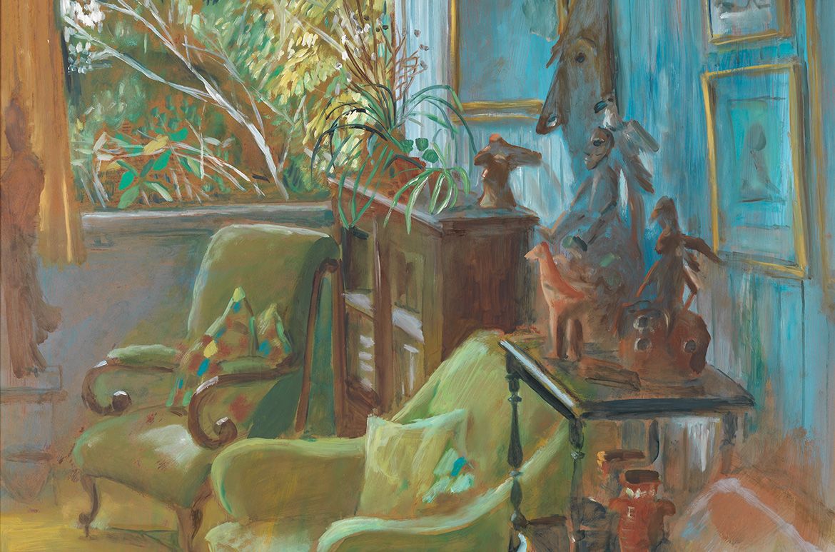 Margaret Olley, Australia 1923-2011 / Interior IV 1970 / Oil on composition board / 121.5 x 91.5cm / Gift of the Margaret Olley Art Trust through the Queensland Art Gallery | Gallery of Modern Art Foundation 2002 / Collection: Queensland Art Gallery | Gallery of Modern Art / © Marget Olley Art Trust