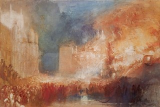 Joseph Mallord William Turner / England, 1775–1851 / The Burning of the Houses of Parliament c.1834–35 / Watercolour and gouache on paper / 30.2 x 44.4cm / D36235 / Accepted by the nation as part of the Turner Bequest 1856 / Collection: Tate / © Photo ©Tate