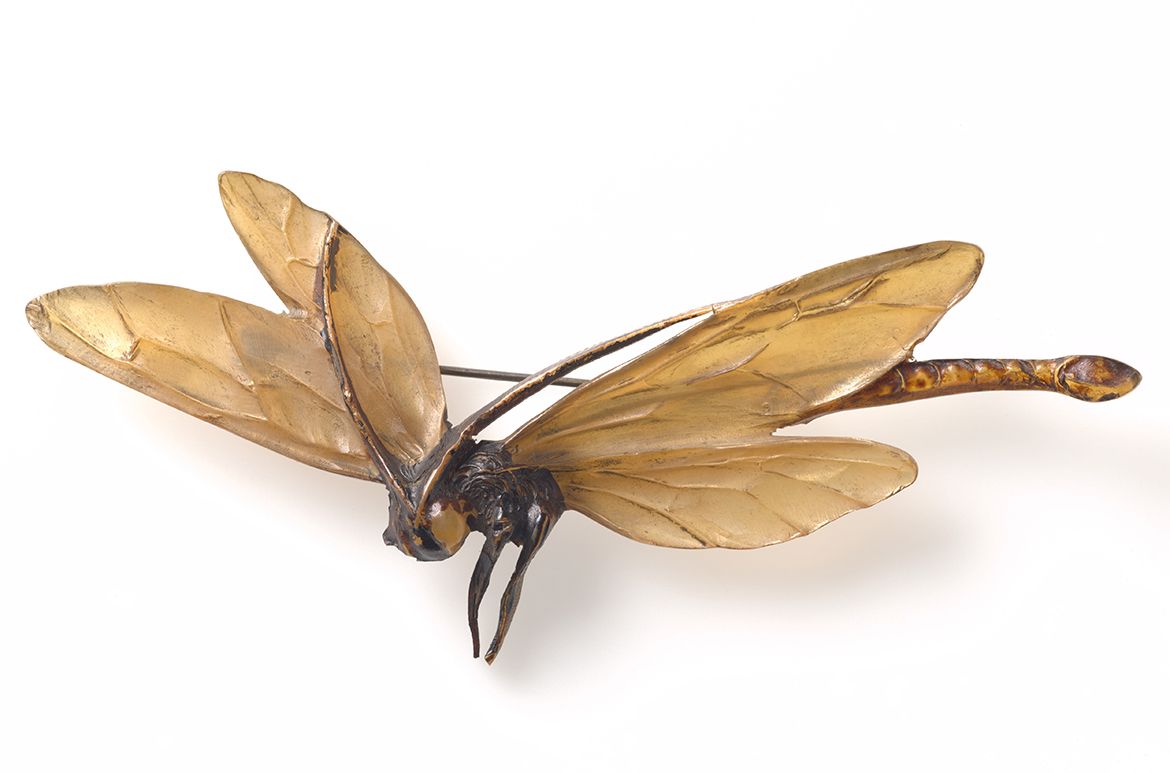 Unknown, possibly France / Libellule brooch early 20th century / Horn / 11.5cm (length) / Purchased 2021 with funds from the Henry and Amanda Bartlett Trust through the QAGOMA Foundation / Collection: Queensland Art Gallery | Gallery of Modern Art