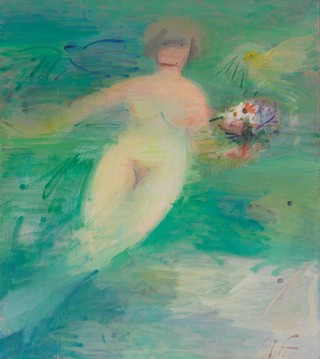 FULLBROOK, Sam Australia b.1922 d.2004 Mermaid as bride 1971 Oil on canvas on panel 116 x 104cm Acc. 2012.307 Gift of the Josephine Ulrick and Win Schubert Foundation for the Arts through the Queensland Art Gallery Foundation 2012. Donated through the Australian Government’s Cultural Gifts Program