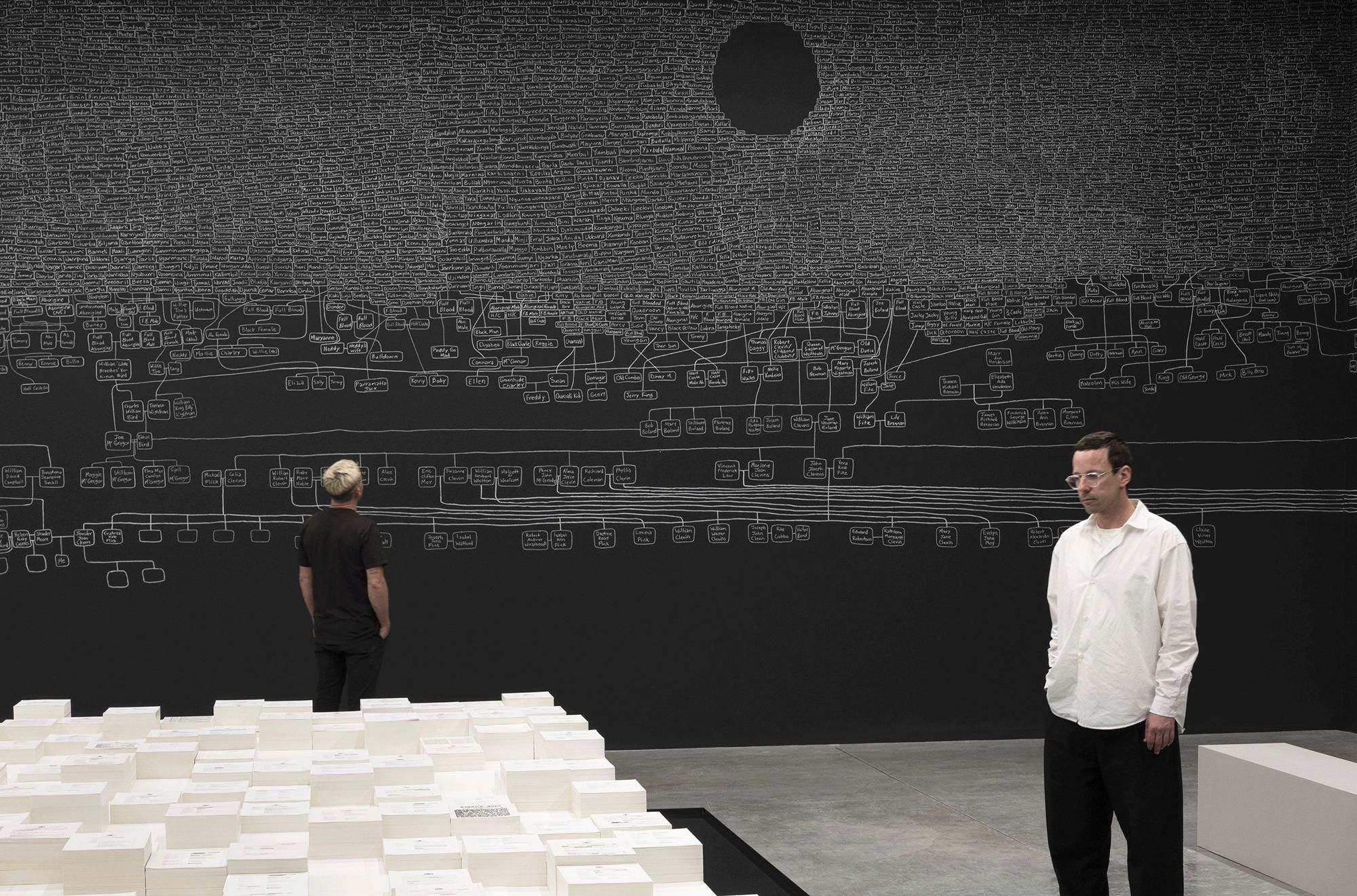 Archie Moore, Kamilaroi/Bigambul peoples, Australia b.1970 / kith and kin (installation view, Australia Pavilion, Venice Biennale) 2024 / Presented to Queensland Art Gallery | Gallery of Modern Art and Tate by Creative Australia on behalf of the Australian Government 2024 / Collection: Queensland Art Gallery | Gallery of Modern Art / © Archie Moore / Photograph: Andrea Rossetti / Image courtesy: The artist and The Commercial, Sydney