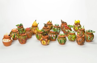 Rona Rubuntja, Potter, Arrernte people, Australia b.1970 / Hermannsburg Potters, Pottery workshop, Australia est. 1990 / ‘Bush tucker’ series 2009 / Earthenware, hand-built terracotta clay with underglaze colours and applied decoration / 13 x 9cm / Purchased 2010 with funds raised through the QAG Foundation Appeal / Collection: Queensland Art Gallery | Gallery of Modern Art / © Rona Rubuntja
