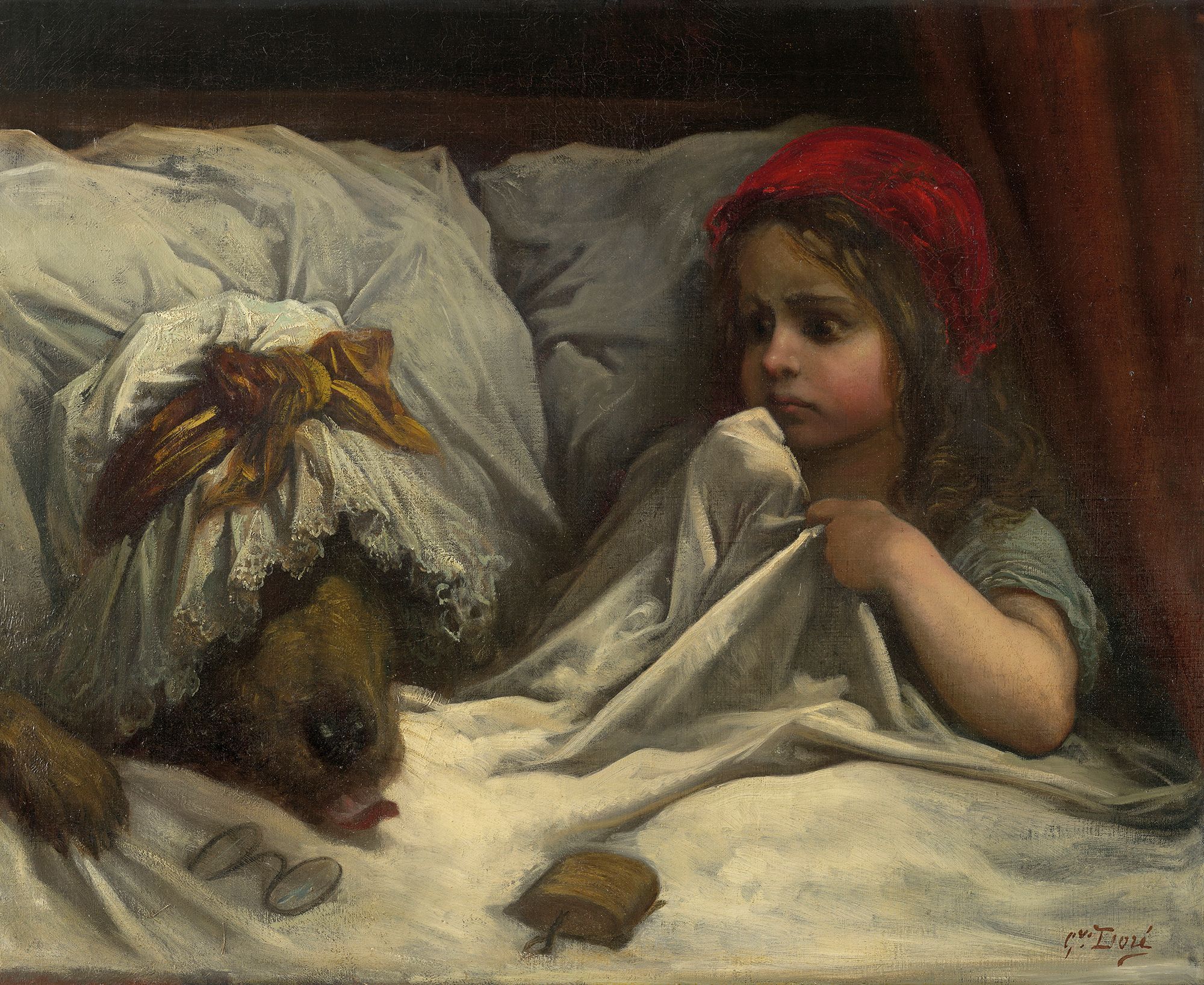 Gustave Doré, France 1832-83 / Little Red Riding Hood c.1862 / Oil on canvas / 65.3 × 81.7cm / Gift of Mrs S. Horne, 1962 / Collection: National Gallery of Victoria, Melbourne