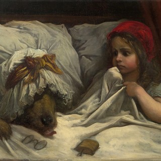 Gustave Doré, France 1832-83 / Little Red Riding Hood c.1862 / Oil on canvas / 65.3 × 81.7cm / Gift of Mrs S. Horne, 1962 / Collection: National Gallery of Victoria, Melbourne