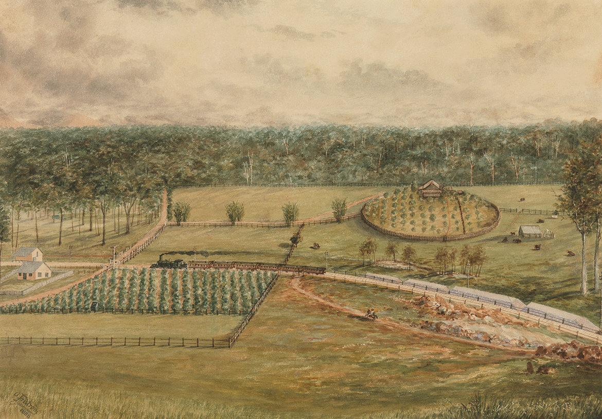 Oscar Friström, Sweden/Australia 1856-1918 / Kingston Estate, South Coast Line 1888 / Watercolour on paper / 47.4 x 66cm / Purchased 2000 / Collection: Queensland Art Gallery | Gallery of Modern Art