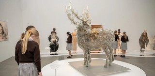 Students explore Kohei Nawa’s PixCell-Double Deer#4 2010 in ‘Iris van Herpen Sculpting the Senses’.
