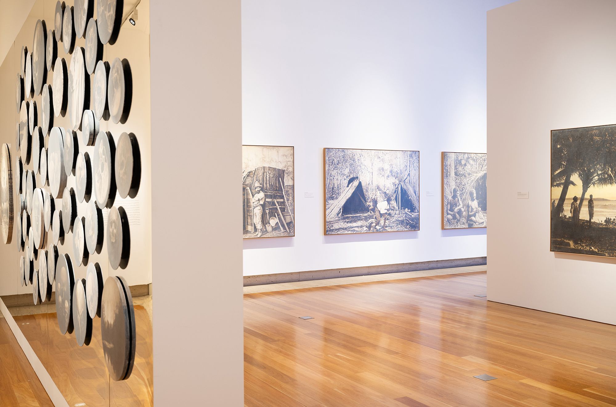 ‘Danie Mellor: marru | the unseen visible’, installation view, Queensland Art Gallery 2025 / Photograph: N Umek © QAGOMA