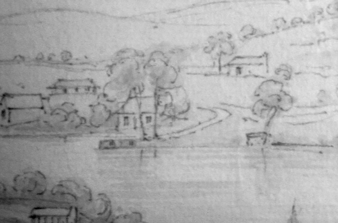 Infrared details showing drawing / Attrib. to Conrad Martens, England/Australia 1801–78 / (Brisbane) n.d. / Watercolour over pencil / Collection: Private