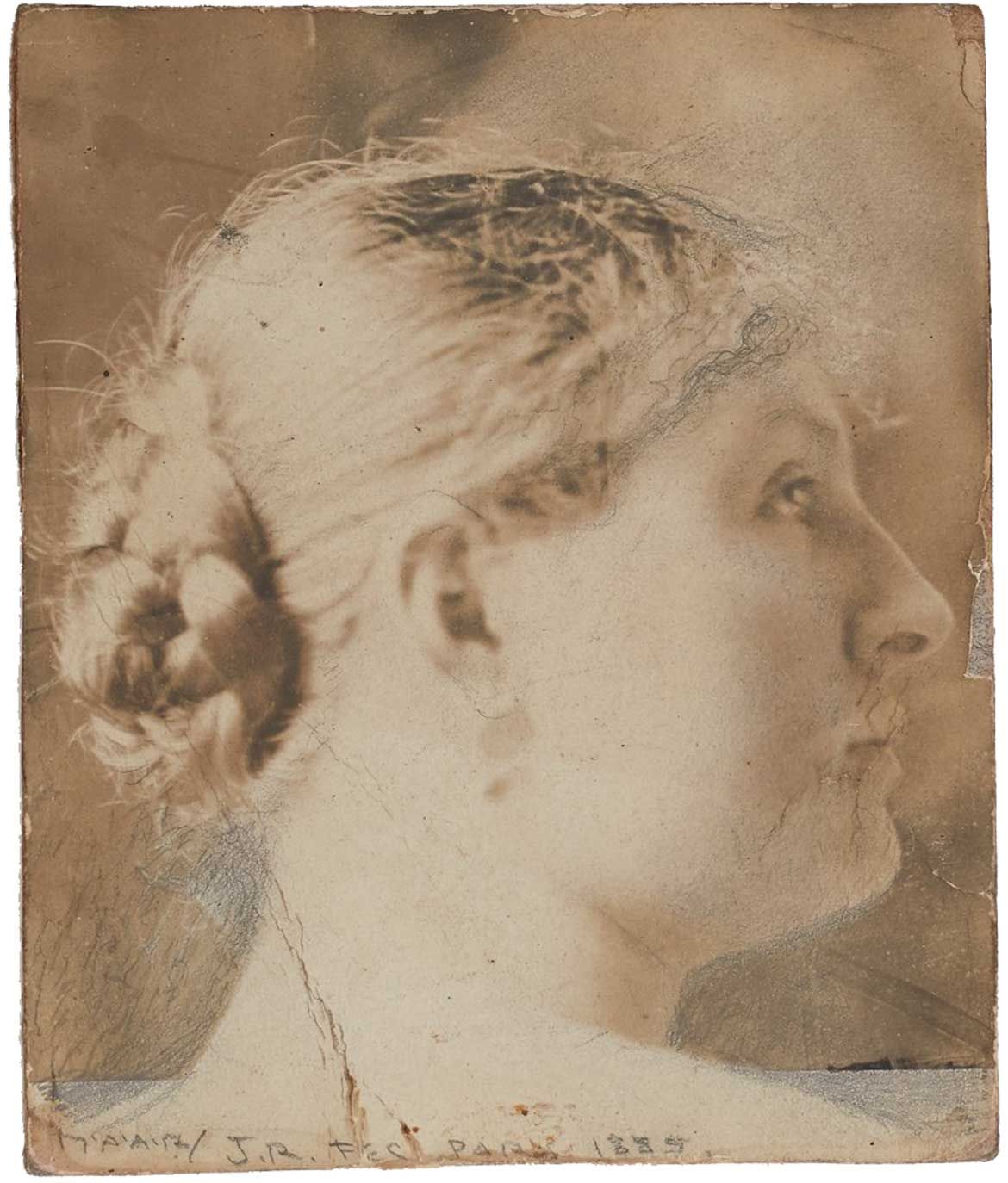 Photograph of Marlanna Mattlocco overdrawn by John Russell, Paris 1885 / Courtesy: Art Gallery of NSW, Sydney