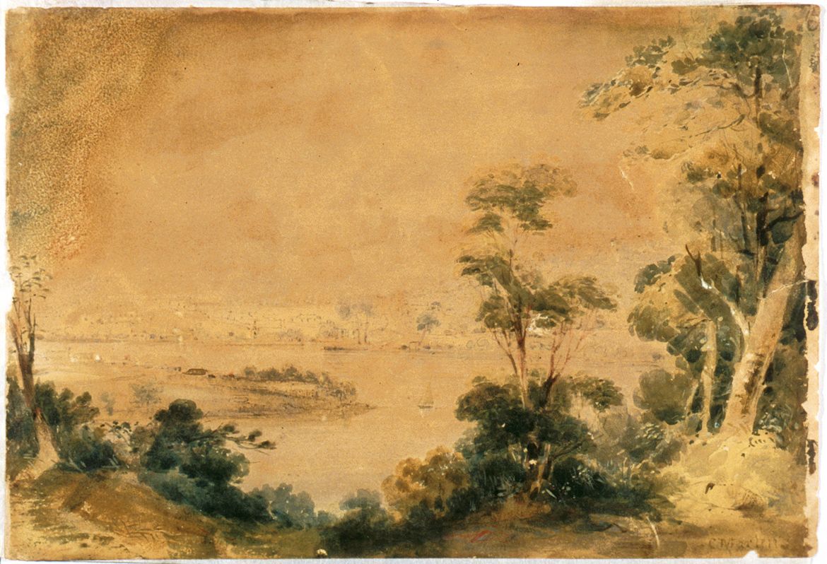 Conrad Martens, England/Australia 1801–78 / Brisbane c.1852 / Watercolour and gouache over pencil on wove paper / 17.1 x 25.1cm / Gift of the Queensland Museum 1910 / Collection: Queensland Art Gallery | Gallery of Modern Art