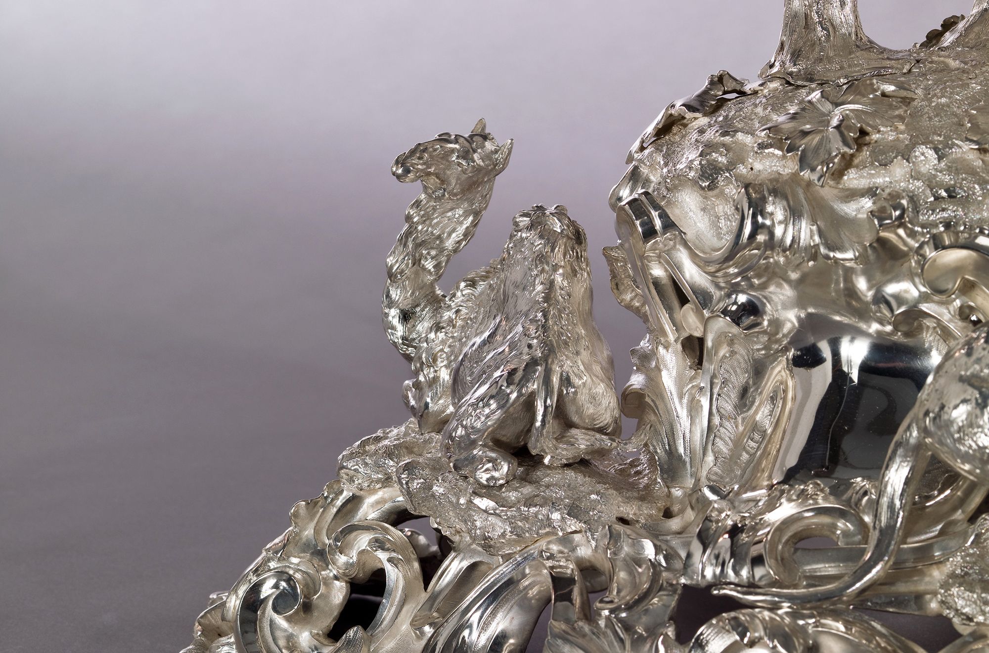 Hunt & Roskell, England 1843–97 / Presentation vase (detail) 1864 / Sterling silver, cast and chased, with silver-plated insert / 53 x 42cm (diam.); weight: 10.1kg / Purchased 2009 with funds raised through the QAG Foundation 30th Anniversary Appeal / Collection: Queensland Art Gallery | Gallery of Modern Art