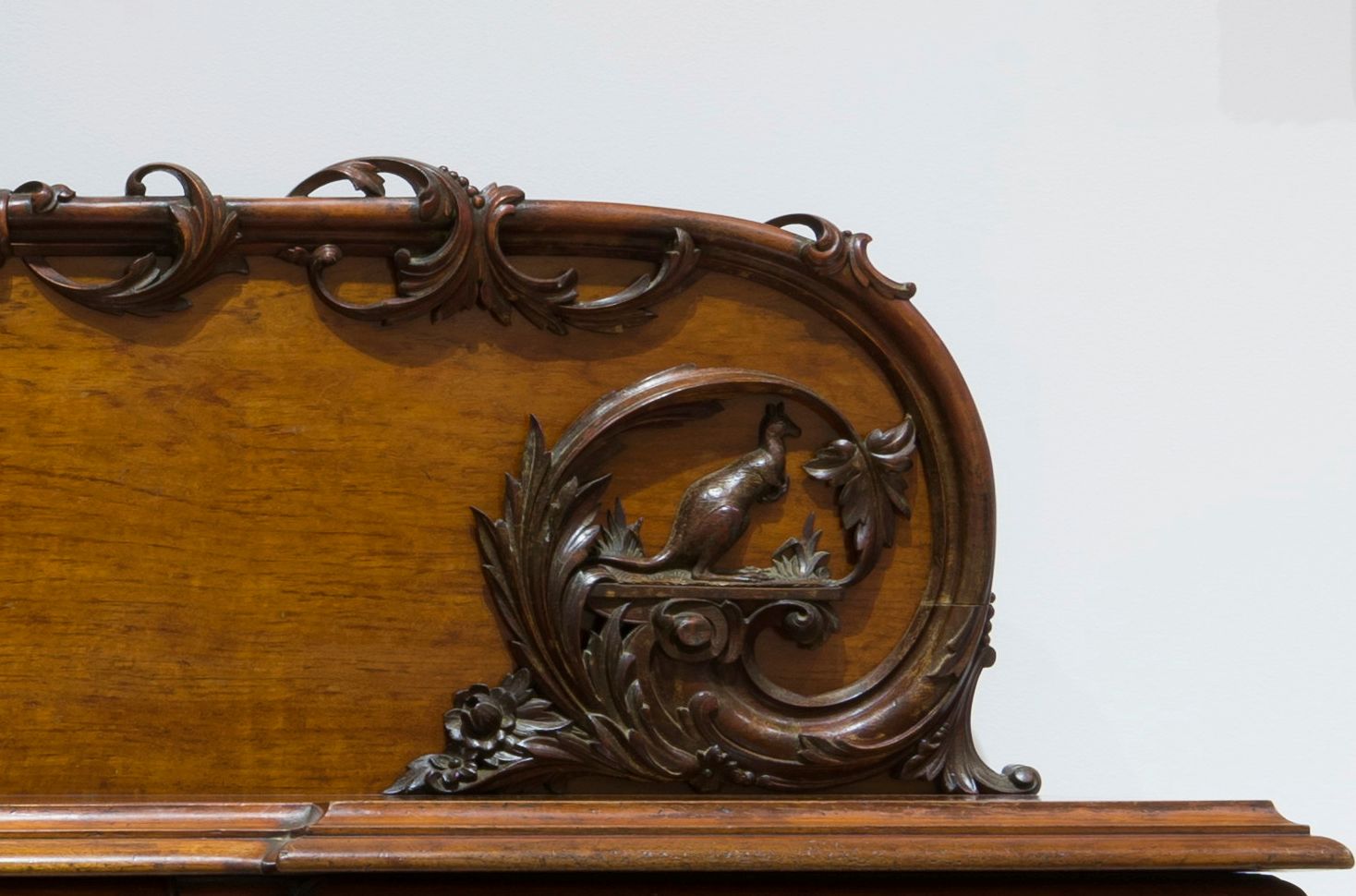 Joshua Ebenston, Australia c.1835-77; Matthew Fern, Australia 1831-98 / ‘Glengallan’ sideboard (detail) 1868 / Cedar, carved / 198 x 242 x 70cm / Purchased 1995 with funds from the Australian Decorative & Fine Arts Society (Brisbane) Inc. through and with the assistance of the Queensland Art Gallery Foundation and the Queensland Art Gallery Foundation Grant. Celebrating the Queensland Art Gallery’s Centenary 1895-1995 / Collection: Queensland Art Gallery | Gallery of Modern Art