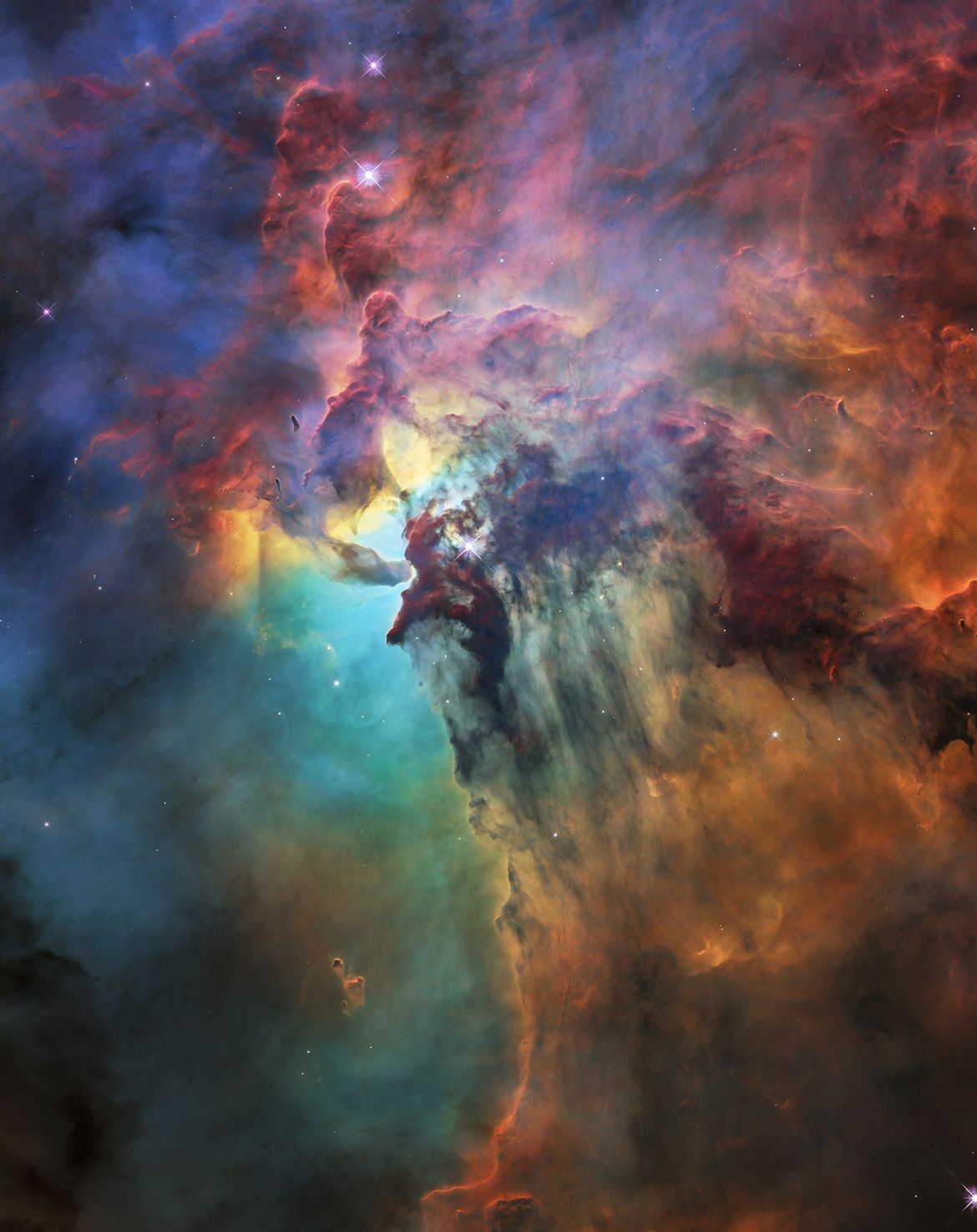 Image taken by NASA’s James Webb Space Telescope / Lagoon Nebula (M8, NGC 6523) in the Constellation Sagittarius 2018 approximately 4000 light-years from Earth / Courtesy: NASA and Gallery Astro, Paris