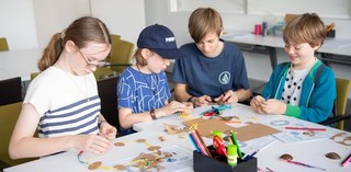 Participants at a Children's Art Centre workshop. Photograph: Chloë Callistemon