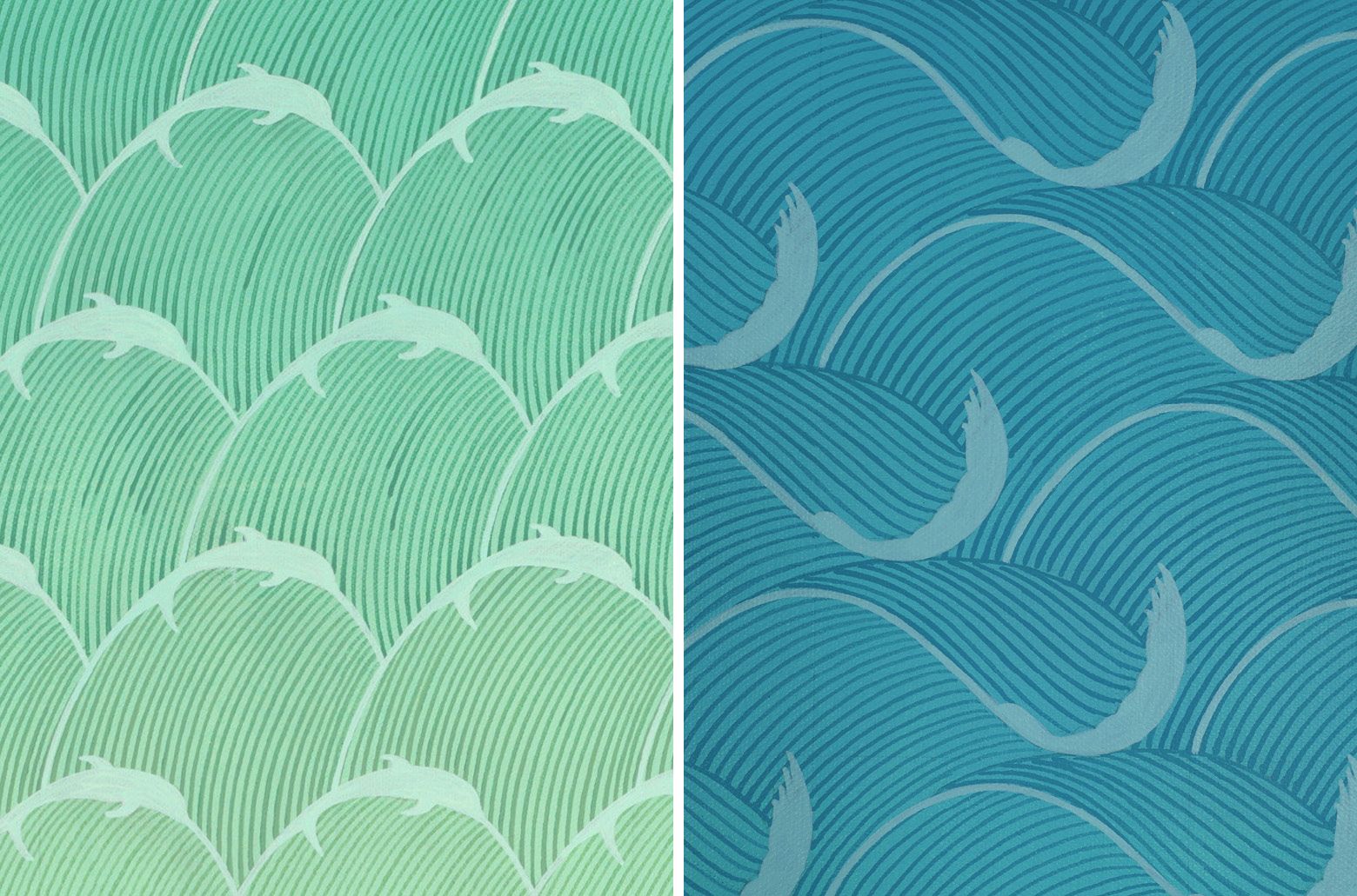 Than Sok, Cambodia b.1984 / Kbach Teuk (Freshwater Dolphin Form) (detail) 2021 / Kbach Teuk (Shrimp Form) (detail) 2021 / Synthetic polymer paint on canvas / 150 x 110cm / Purchased 2021 with funds from The Spellbrook Foundation through the Queensland Art Gallery | Gallery of Modern Art Foundation / Collection: Queensland Art Gallery | Gallery of Modern Art / © Than Sok