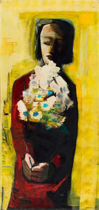 BLACKMAN, Charles Australia b.1928 The bouquet 1961 Oil on board 120.5 x 56cm Acc. 1996.167 Purchased 1996. Queensland Art Gallery Foundation