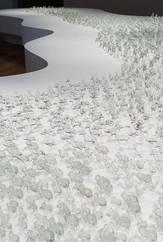 Tiffany Chung, Vietnam b.1969 | roaming with the dawn – snow drifts, rain falls, desert wind blows 2012 | 4000 glass animals | Purchased 2012. Queensland Art Gallery | Collection: Queensland Art Gallery | © The artist