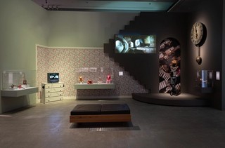Installation view of props and goblin king costume fromLabyrinth 1986, ‘Fairy Tales’, Gallery of Modern Art (GOMA) Brisbane, 2023 / Photograph: N Umek © QAGOMA