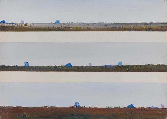 WILLIAMS, Fred Australia b.1927 d.1982 Glasshouse Mountains III 1971 Gouache on paper 55.5 x 76.5cm Acc. 1995.210 Purchased 1995