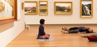 Yoga facilitated by Yasuyo Uehara in the Australian Collection / Queensland Art Gallery, Brisbane / May 2022 / Queensland Art Gallery | Gallery of Modern Art / Photography: B Wagner, QAGOMA