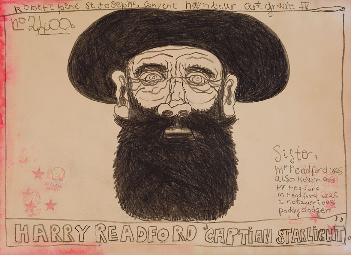 Robert MacPherson, Australia b.1937 / 1000 FROG POEMS: 1000 BOSS DROVERS (“YELLOW LEAF FALLING”) FOR H.S. 1996-2014 / Graphite, ink and stain on paper / 2400 sheets: 30 x 42cm (each) / Purchased 2014. Queensland Art Gallery | Gallery of Modern Art Foundation / Collection: Queensland Art Gallery | Gallery of Modern Art / © Robert MacPherson