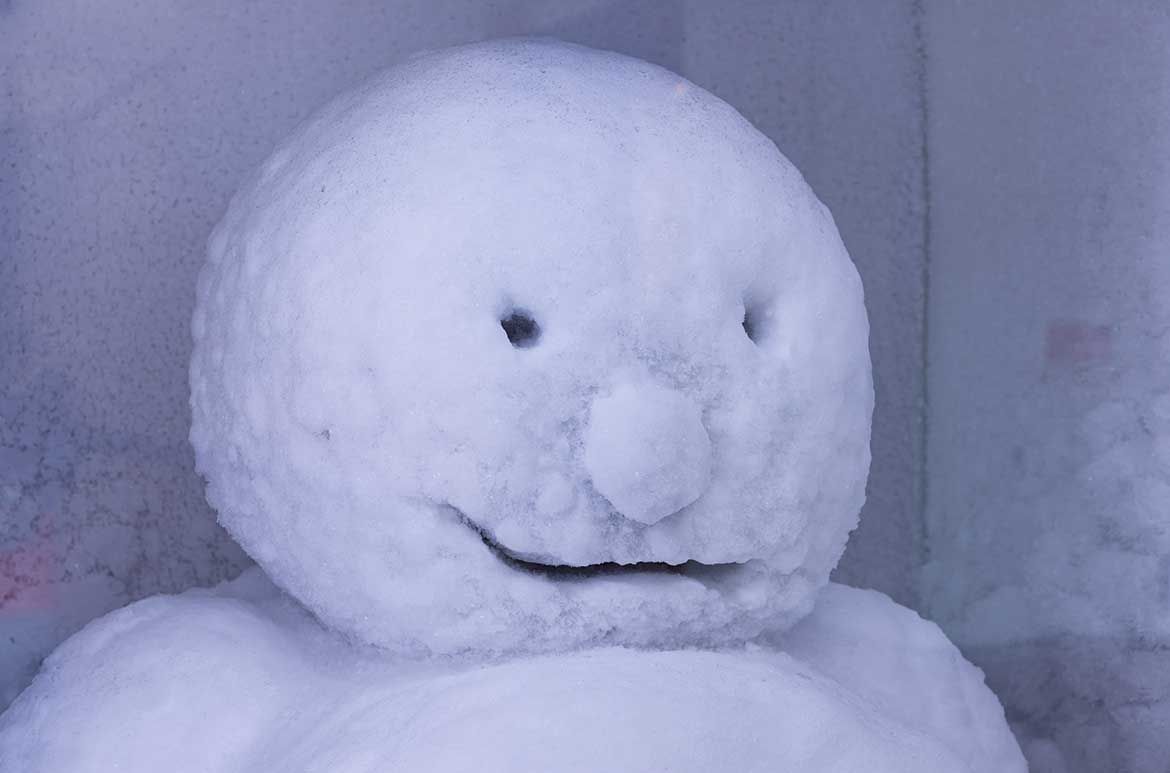 Peter Fischli, Artist, Switzerland b.1952 / David Weiss, Artist, Switzerland 1946-2012 / Snowman 1987/2017-19 / Ice sculpture in refrigerated vitrine / Vitrine: 218 x 209 x 140cm; snowman: 130 x 70cm (diam.) / Purchased 2019 with funds from Tim Fairfax AC through the Queensland Art Gallery | Gallery of Modern Art Foundation / Collection: Queensland Art Gallery | Gallery of Modern Art / © Peter Fischli and Estate of David Weiss/Courtesy: Spruth Magers, Berlin